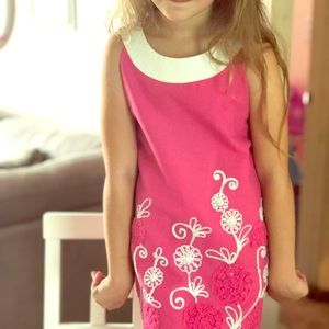 Maggie Breen Pink & White Embroidered Dress